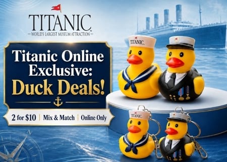 Titanic online exclusive duck deals showing examples of rubber ducks to mix and match