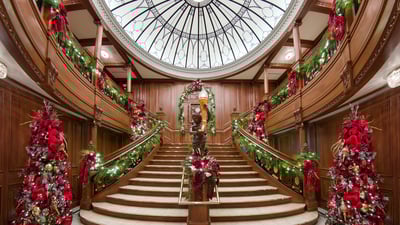 Titanic Grand Staircase with Christmas Decorations 