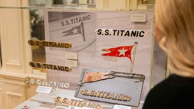 An image of Titanic Lifeboat Plaques, some on display for the first time ever. 
