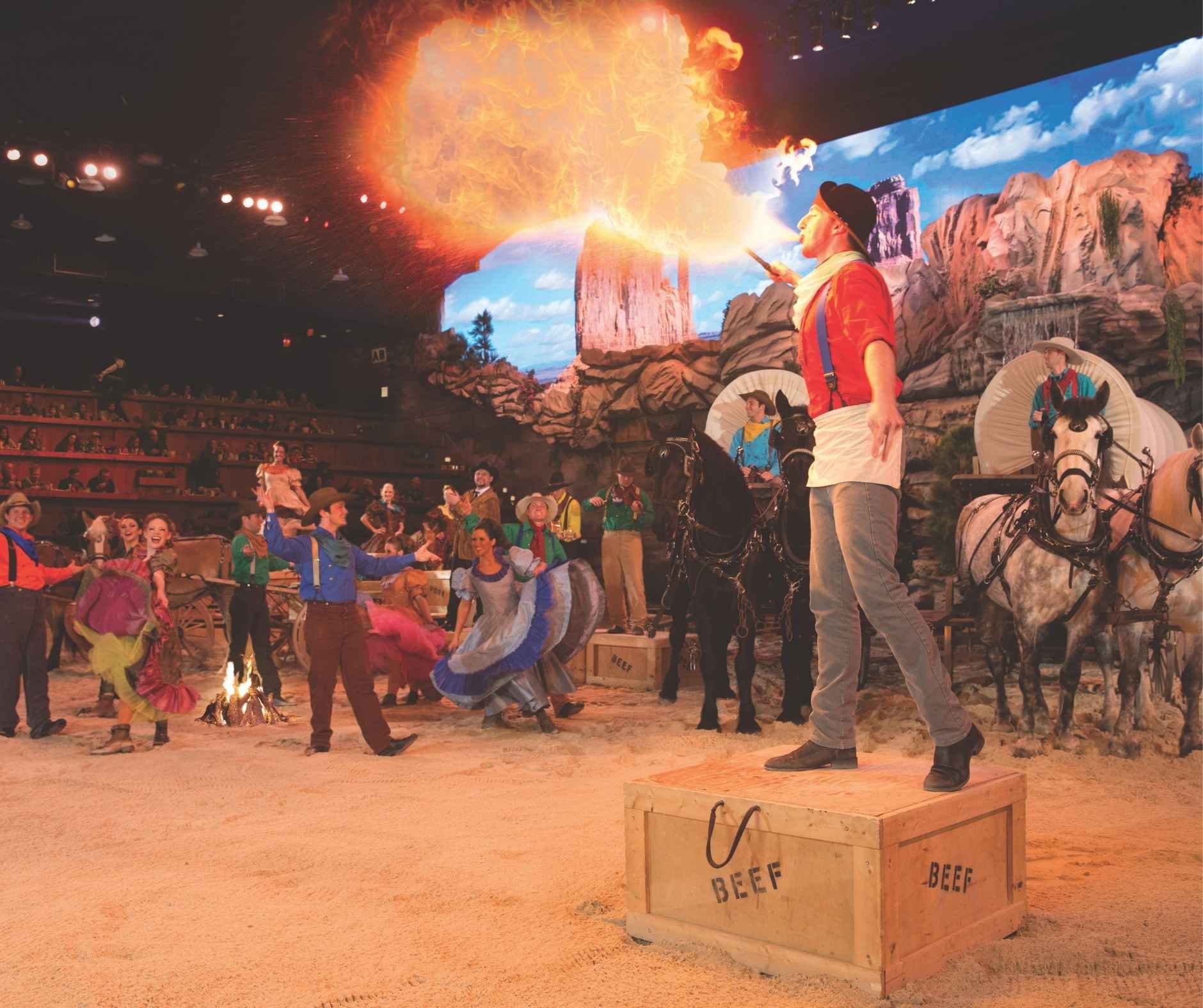 Dolly Parton's Stampede cook spits fire as part of the dinner show