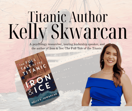 An image of Titanic Author for book signing on board.