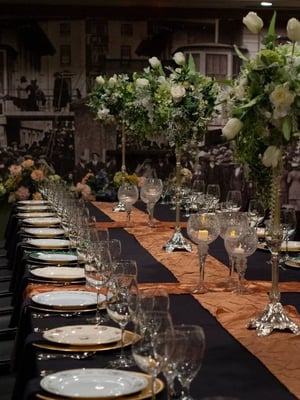 A table decorated at the Titanic Museum Attraction in Pigeon Forge in the rental room.