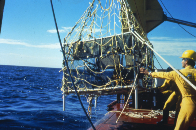 Titanic Expedition cage on deck
