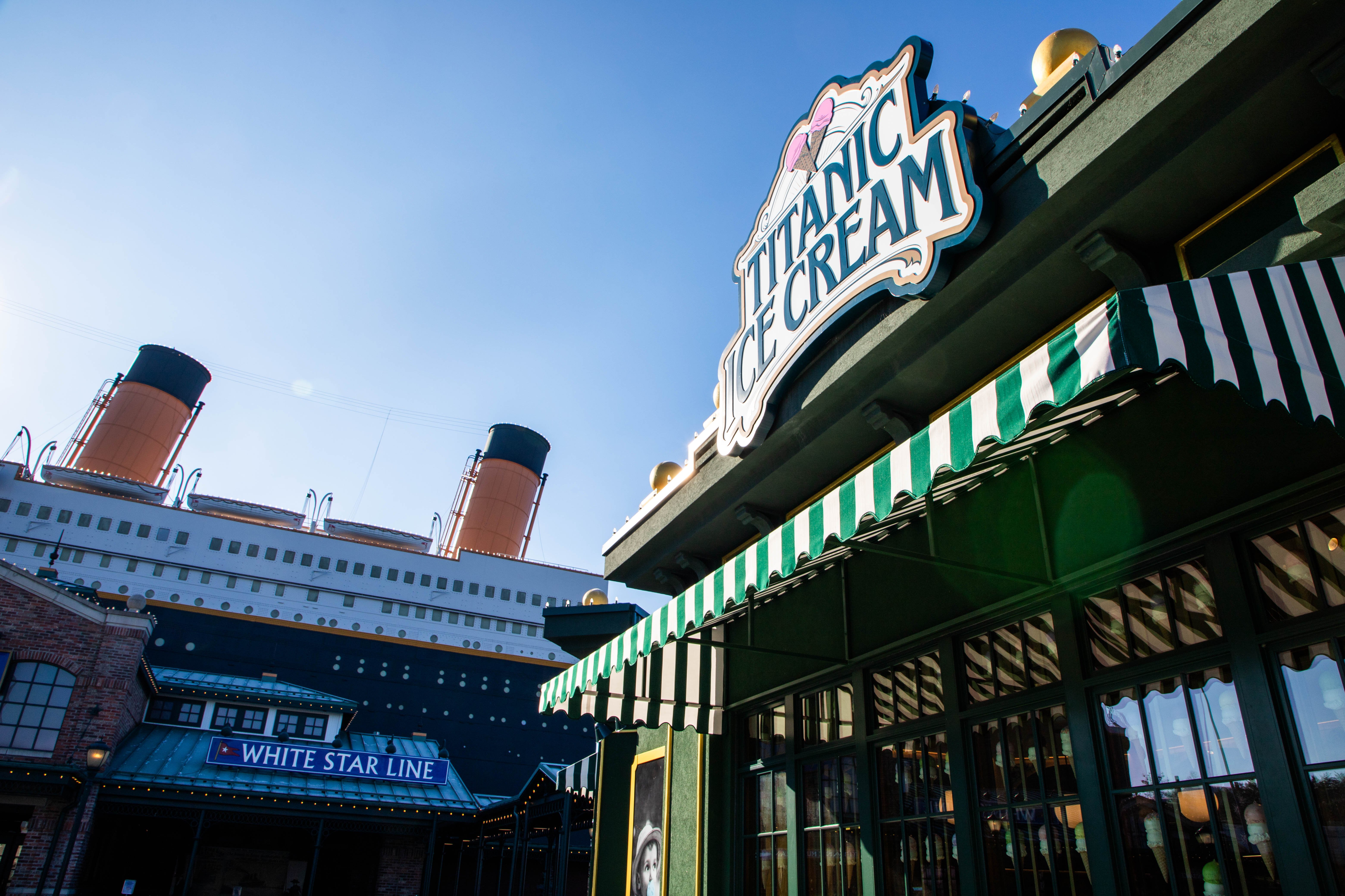 Titanic Ice Cream exterior with museum