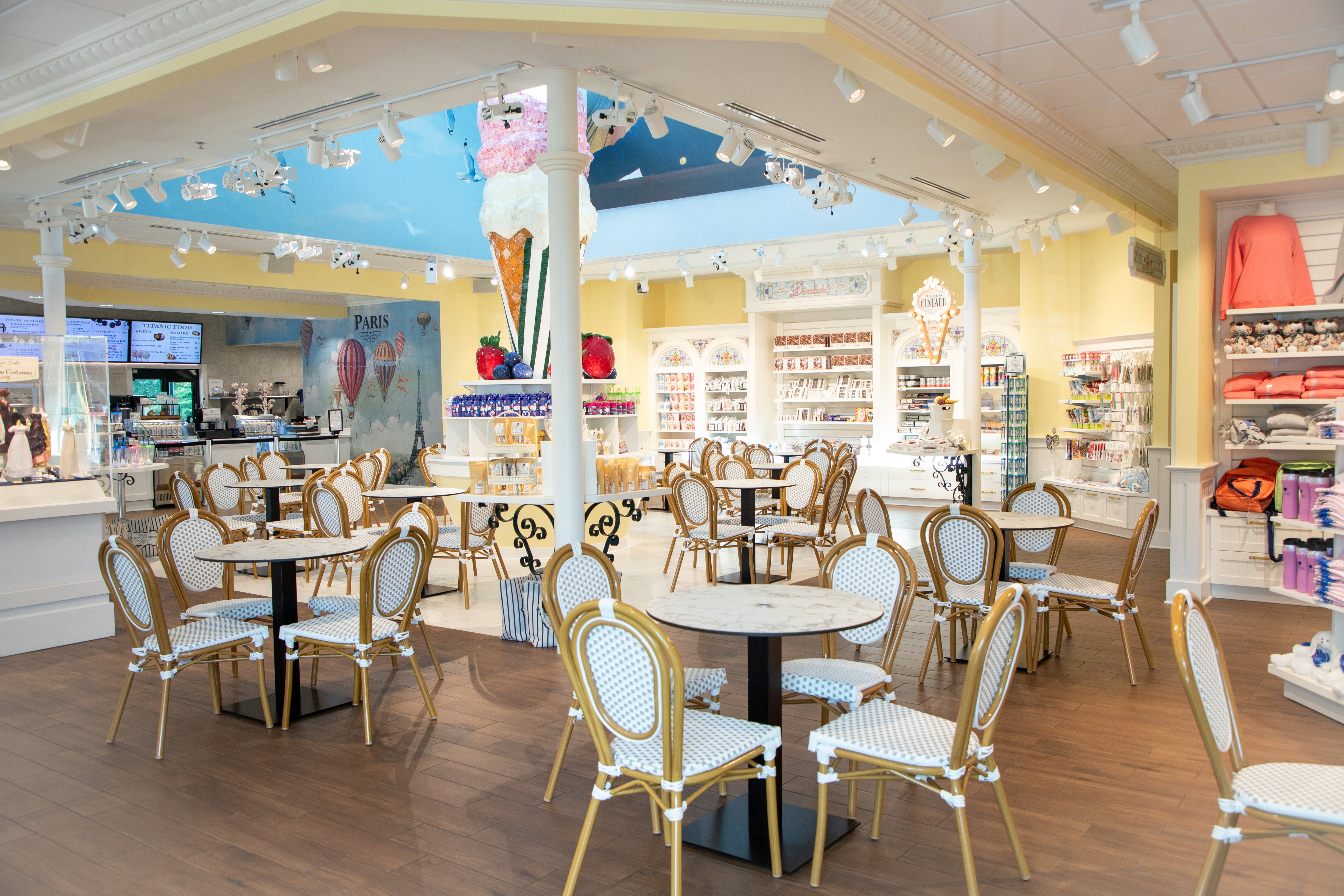 Titanic Ice Cream inside with tables