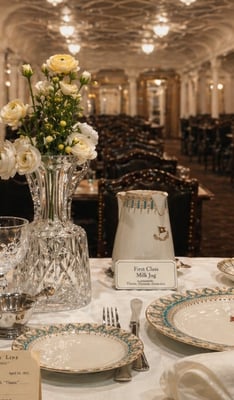 A table setting ready for dinner.